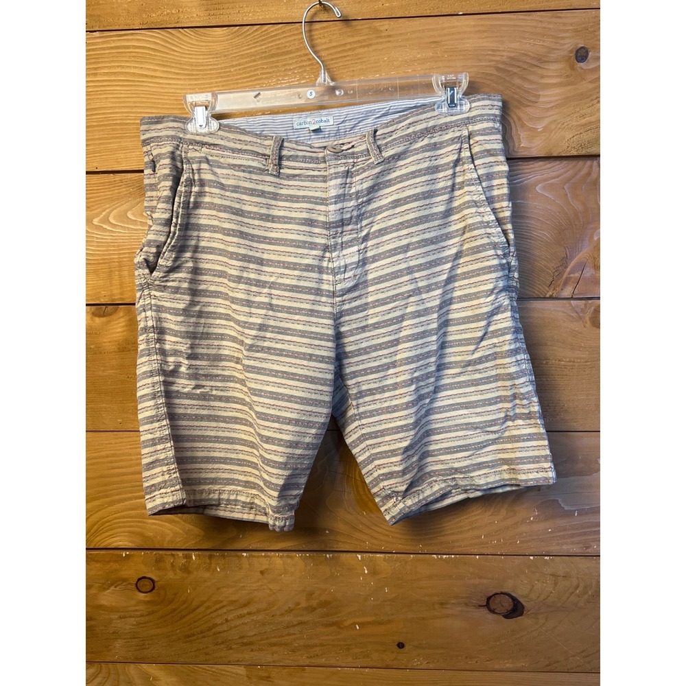Carbon 2 Cobalt Men's 34 Striped Casual Shorts pockets Relaxed Summer Beach Sun